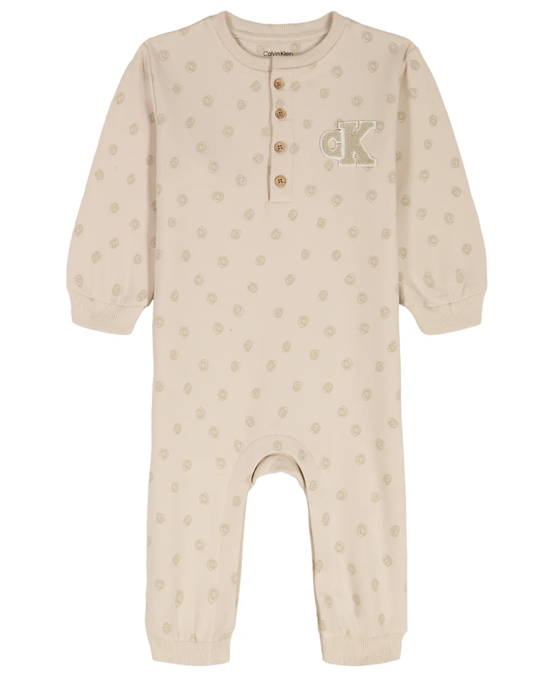 Calvin Klein Baby Boys and Girls Crewneck Coverall
