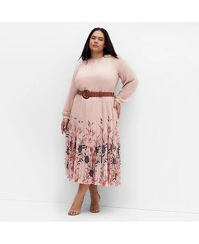 City Chic Women's Love Pleat Border Dress
