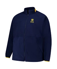 Columbia Men's Navy Notre Dame Fighting Irish Big Tall Flanker Iv Fleece Raglan Full-Zip Jacket