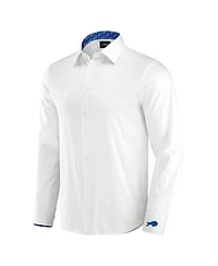 J. Palmer Men's White Buffalo Bills Man-In-Motion Long Sleeve Button-Up Dress Shirt