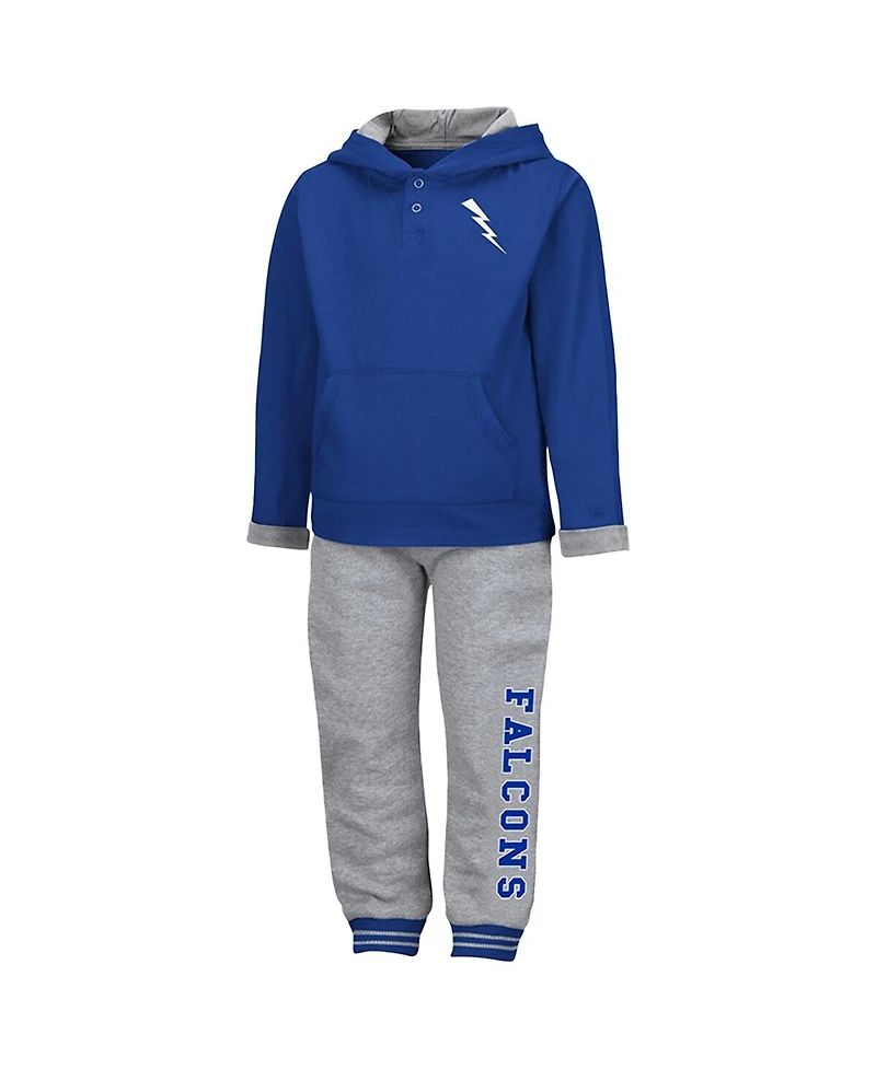 Colosseum Toddler 2-Piece Royal/Heather Gray Air Force Falcons Poppies Hoodie and Sweatpants Set
