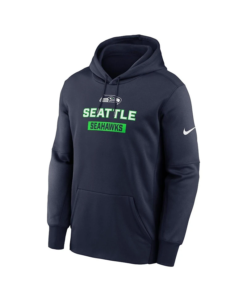 Nike Men's College Navy Seattle Seahawks Toss Sweep Performance Pullover Hoodie