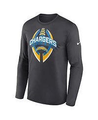 Nike Men's Anthracite Los Angeles Chargers Primetime Legend Icon Performance Long Sleeve T-Shirt