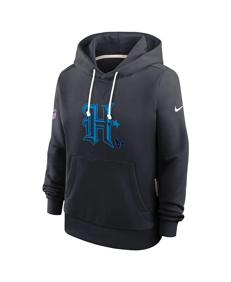 Nike Women's Navy Houston Texans Throwback Sideline Standard Issue Dri-fit Hoodie