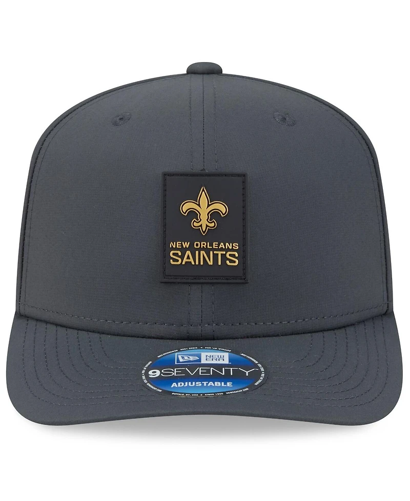 New Era Men's Charcoal New Orleans Saints 2025 Sideline Cold Weather 9SEVENTY Adjustable Hat