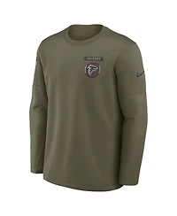 Nike Men's Olive Atlanta Falcons 2025 Salute to Service Sideline Coaches Therma-fit Long Sleeve Shirt