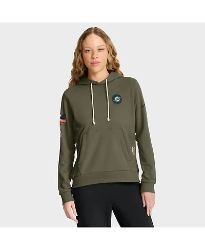 Nike Women's Olive Miami Dolphins 2025 Salute to Service Sideline Standard Issue Dri-fit Hoodie