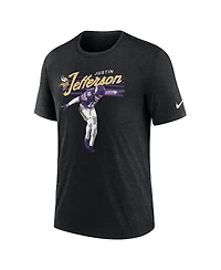 Nike Men's Justin Jefferson Heather Black Minnesota Vikings Player Graphic T-Shirt