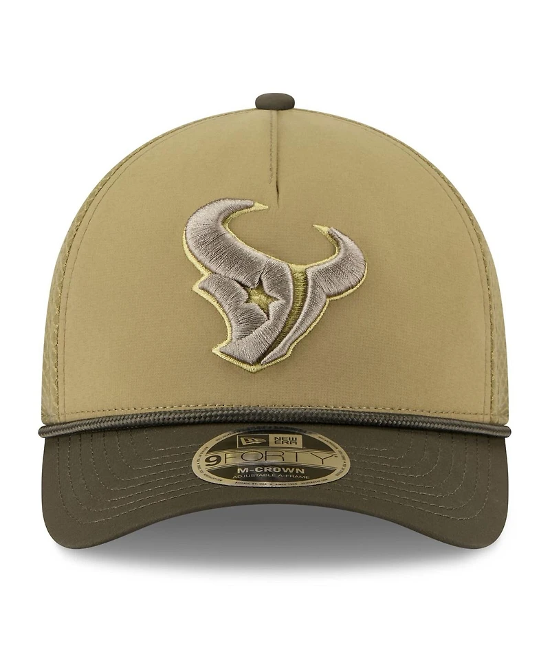 New Era Men's Green Houston Texans 2025 Salute to Service 9FORTY A-Frame M-Crown Adjustable Hat