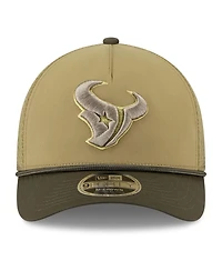 New Era Men's Green Houston Texans 2025 Salute to Service 9FORTY A-Frame M-Crown Adjustable Hat