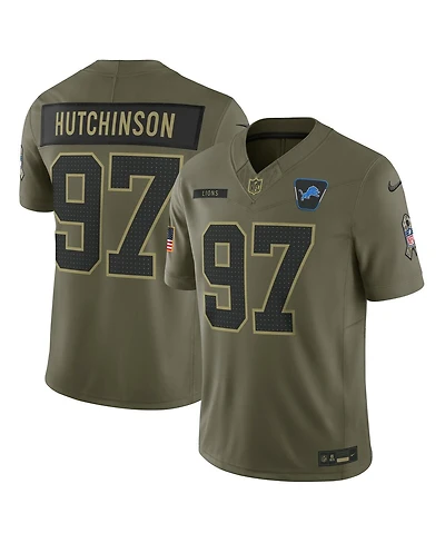 Nike Men's Aidan Hutchinson Olive Detroit Lions 2025 Salute to Service Limited Jersey