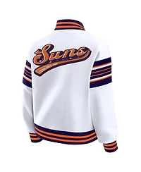 Wear by Erin Andrews Women's White Phoenix Suns Snap Front Fleece Sweatshirt