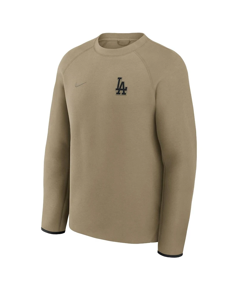 Nike Men's Olive Los Angeles Dodgers Tech Fleece Raglan Sweatshirt