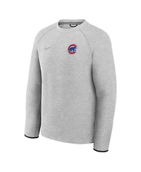 Nike Men's Heather Charcoal Chicago Cubs Tech Fleece Raglan Sweatshirt