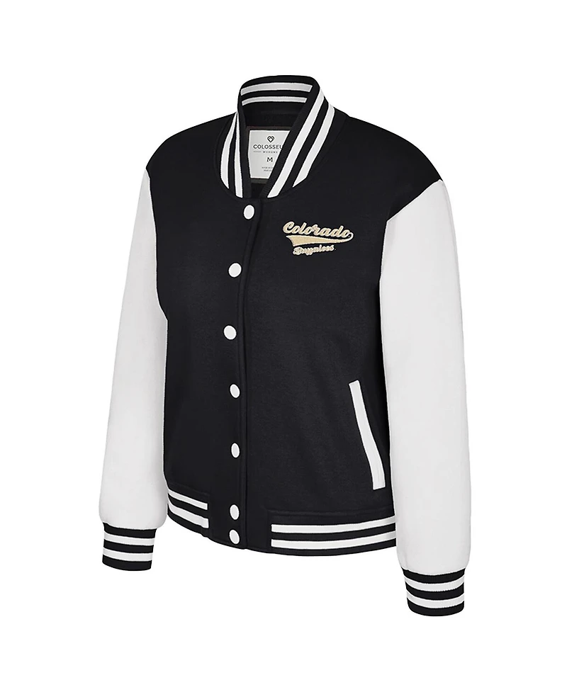 Colosseum Women's Black Colorado Buffaloes French Baguette Full Snap Fleece Jacket