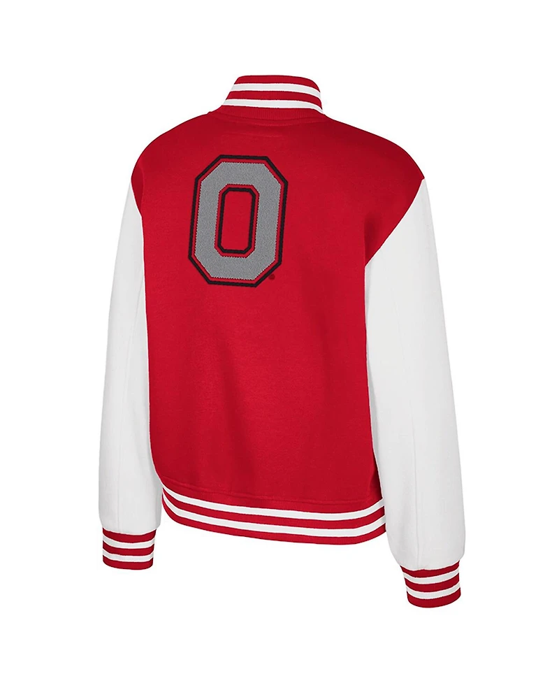 Colosseum Women's Scarlet Ohio State Buckeyes French Baguette Full Snap Fleece Jacket