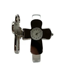 Olivia Pratt Silver Cross Shape Bangle Women Watch