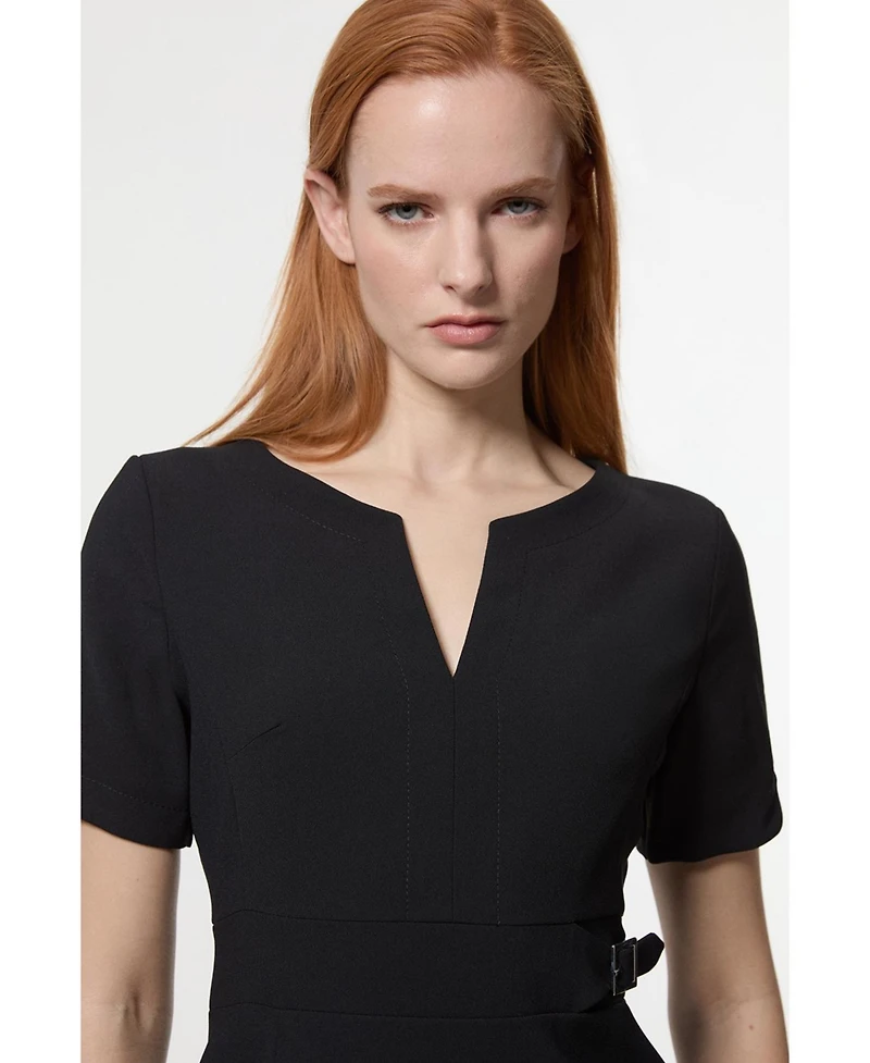 Karen Millen Women's Military Pleat Mini Dress