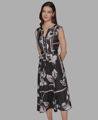 Karl Lagerfeld Paris Women's Printed Midi Dress