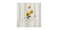 Kate Aurora 3 Piece Light Beige Country Farmhouse Sunflowers Kitchen Curtain Tier And Valance Set - 58 in. W x 36 in. L