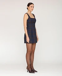 Avec Les Filles Women's Sleeveless Plaid Mini Dress