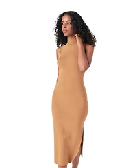 endless rose Women's Lurex High Neck Midi Dress