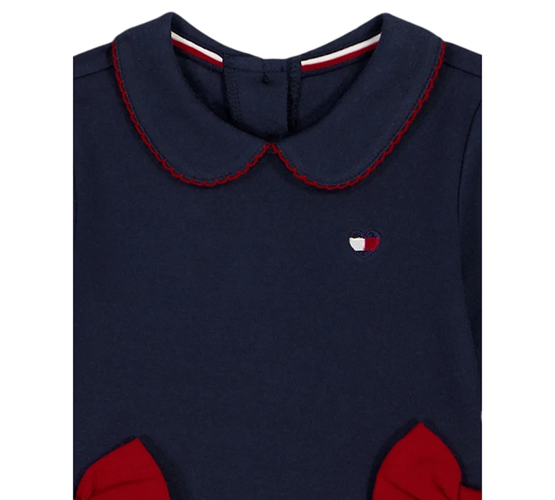 Tommy Hilfiger Baby Girls 2-Piece Long Sleeve Dress and Diaper Cover Set