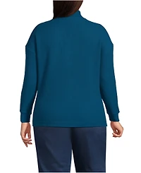 Lands' End Plus Long Sleeve Waffle Shawl Collar Henley