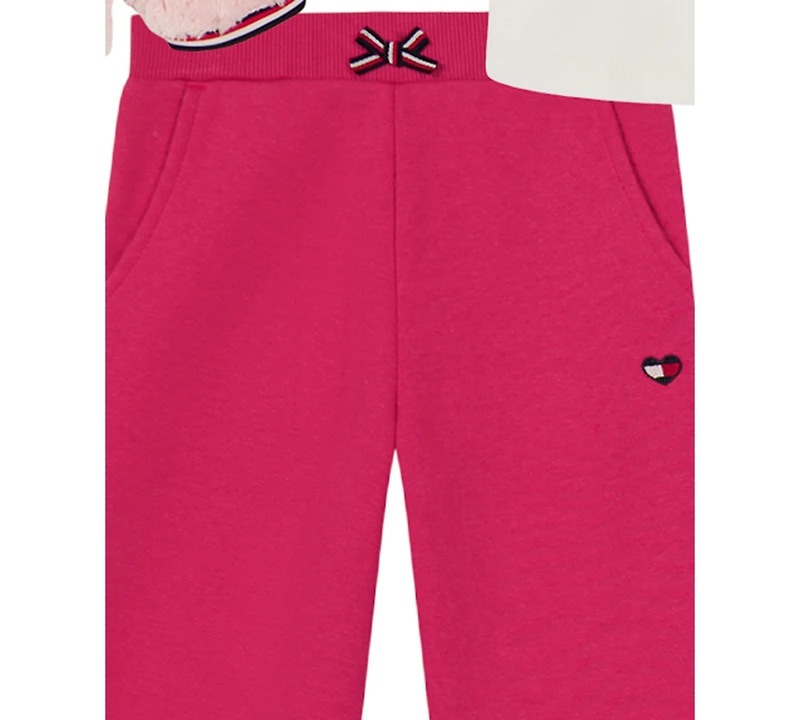 Tommy Hilfiger Baby Girls 3-Piece Crewneck T-Shirt, Hoodie, and Pants Set
