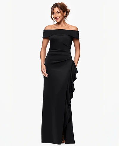 Xscape Petite Off The Shoulder Sleeveless Dress