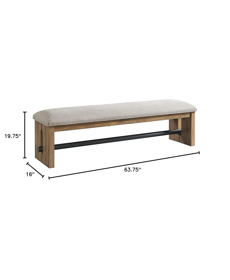 Intercon Bench, 64"" Backless in Weathered Oak