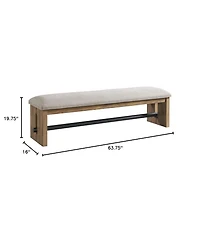 Intercon Bench, 64"" Backless in Weathered Oak