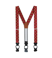 Trafalgar Men's Oh Christmas Tree Novelty Silk Button End Suspenders