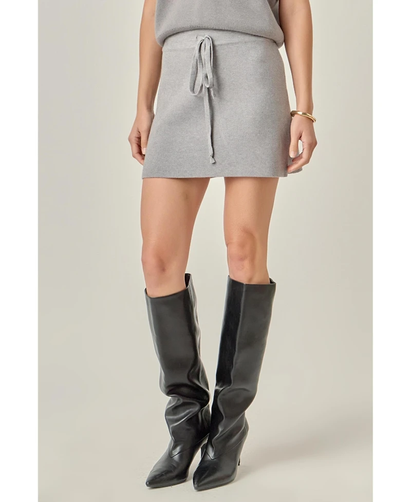 English Factory Women's String Knit Mini Skirt
