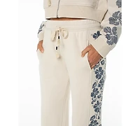 Roxy Juniors' Fringing Reefs Graphic Wide-Leg Sweatpants