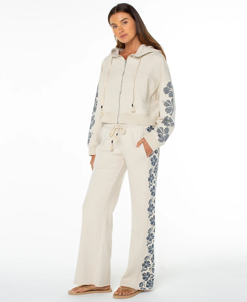 Roxy Juniors' Fringing Reefs Graphic Zip-Front Hoodie