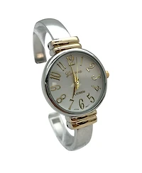 Olivia Pratt Metallic Everyday Minimalist Bangle Women Watch, Two Tone