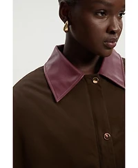 Karen Millen Quilted Contrast Collar Barn Jacket