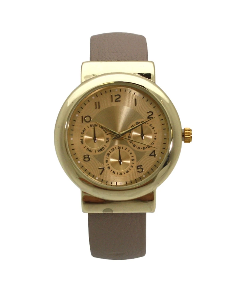Olivia Pratt Gray And Gold Three Dials Classic Bangle Watch