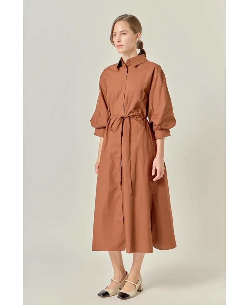English Factory Women's Flared Shirt Midi Dress