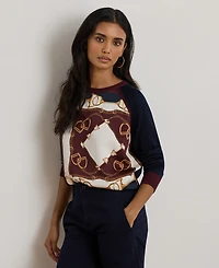 Lauren Ralph Lauren Petite Equestrian Print Sweater