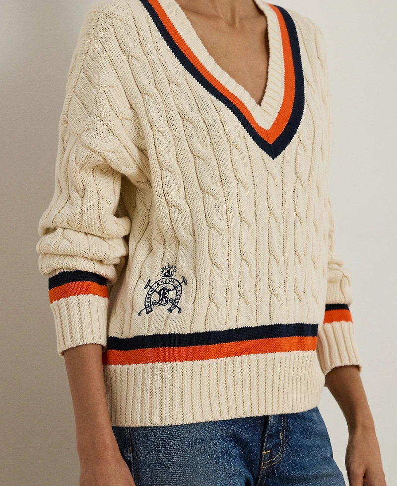 Lauren Ralph Petite Cable-Knit Cricket Sweater