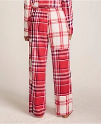 Lands' End Women's Flannel Patchwork Wide Leg Sleep Pants