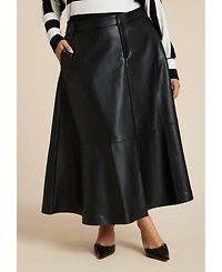 Eloquii Plus Faux Leather Midi Skirt