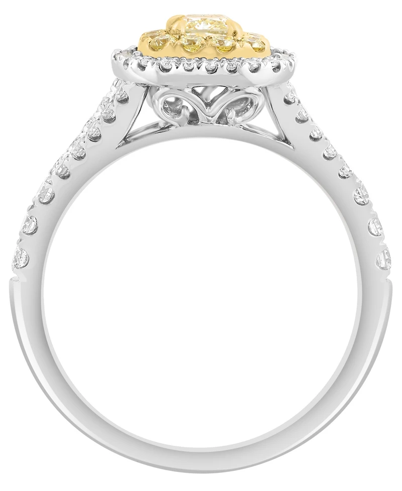 Effy Collection White and Yellow Diamond Ring (7/8 ct. t.w.) in 18K Two-Tone Gold