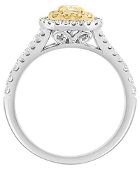 Effy Collection White and Yellow Diamond Ring (7/8 ct. t.w.) in 18K Two-Tone Gold