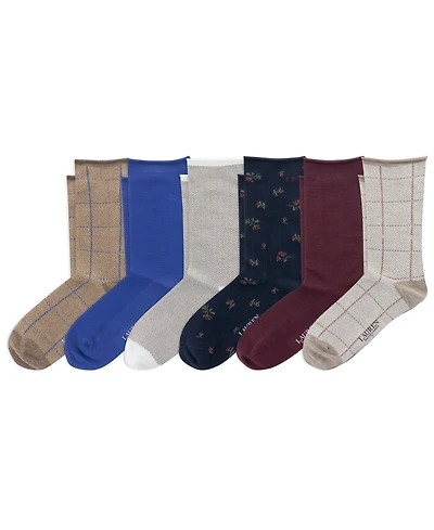 Lauren Ralph Lauren Women's 6-Pack Herringbone and Floral Crew Socks