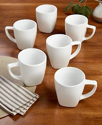 Tabletops Gallery Chic Round Mugs, Set of 6, Service For 6