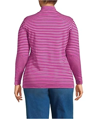 Lands' End Plus Relaxed Cotton Long Sleeve Mock Turtleneck