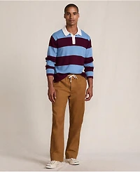 Lands' End Men's Long Sleeve Cotton Rugby Sweater Polo